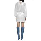 White Polyester Casual Dress