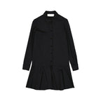 Black Elastane Casual Dress