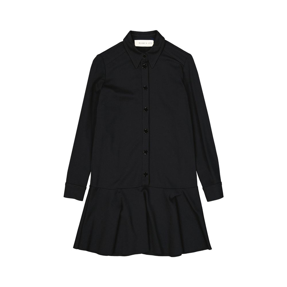 Black Elastane Casual Dress
