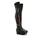 Black Calfskin Over The Knee