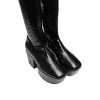 Black Calfskin Over The Knee