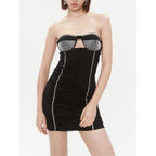 Black Polyamide Cocktail Dress