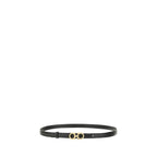 Black Calf Leather Bos Taurus Thin Belt