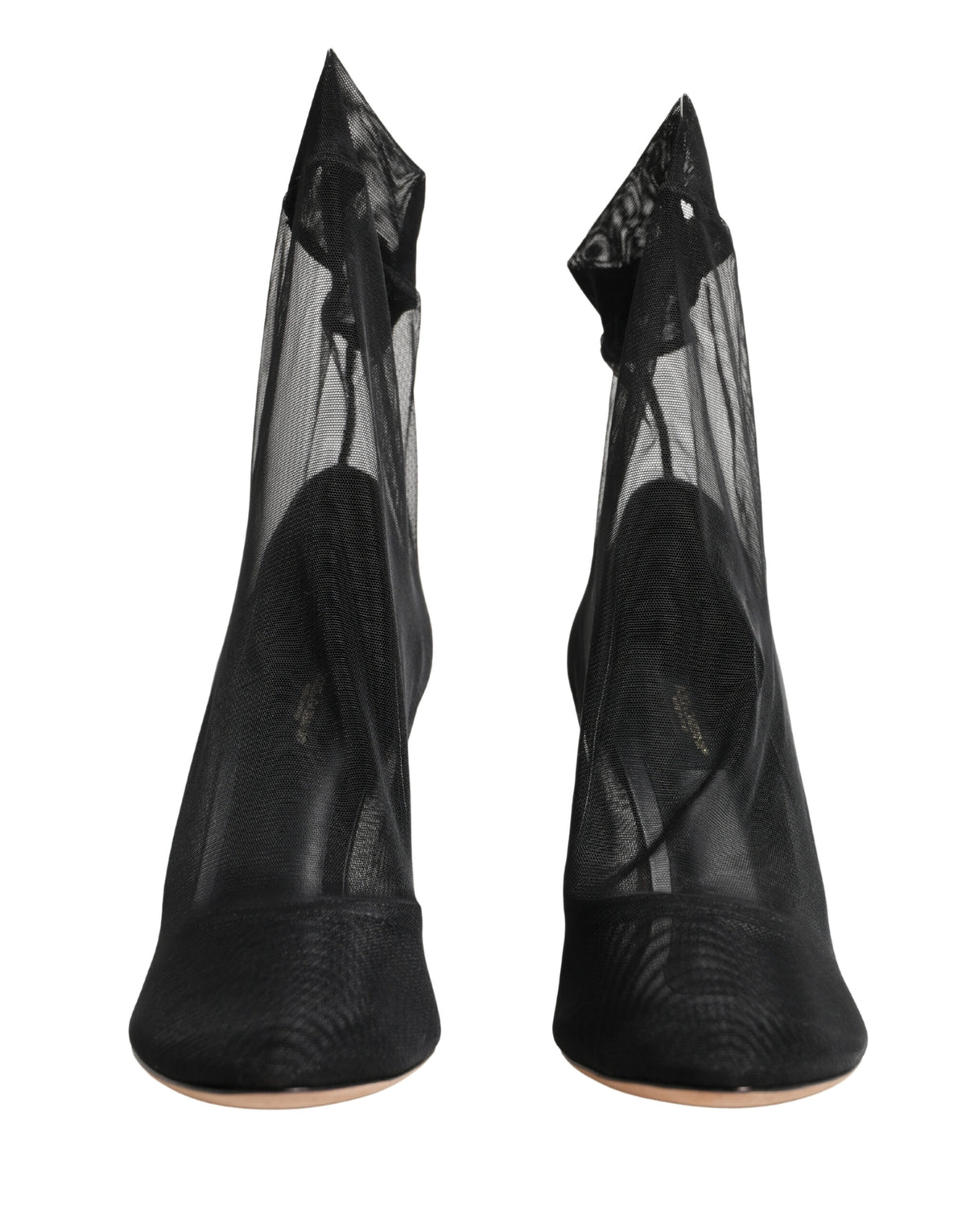 Black Nylon Stretch Mesh Sock Boots Shoes