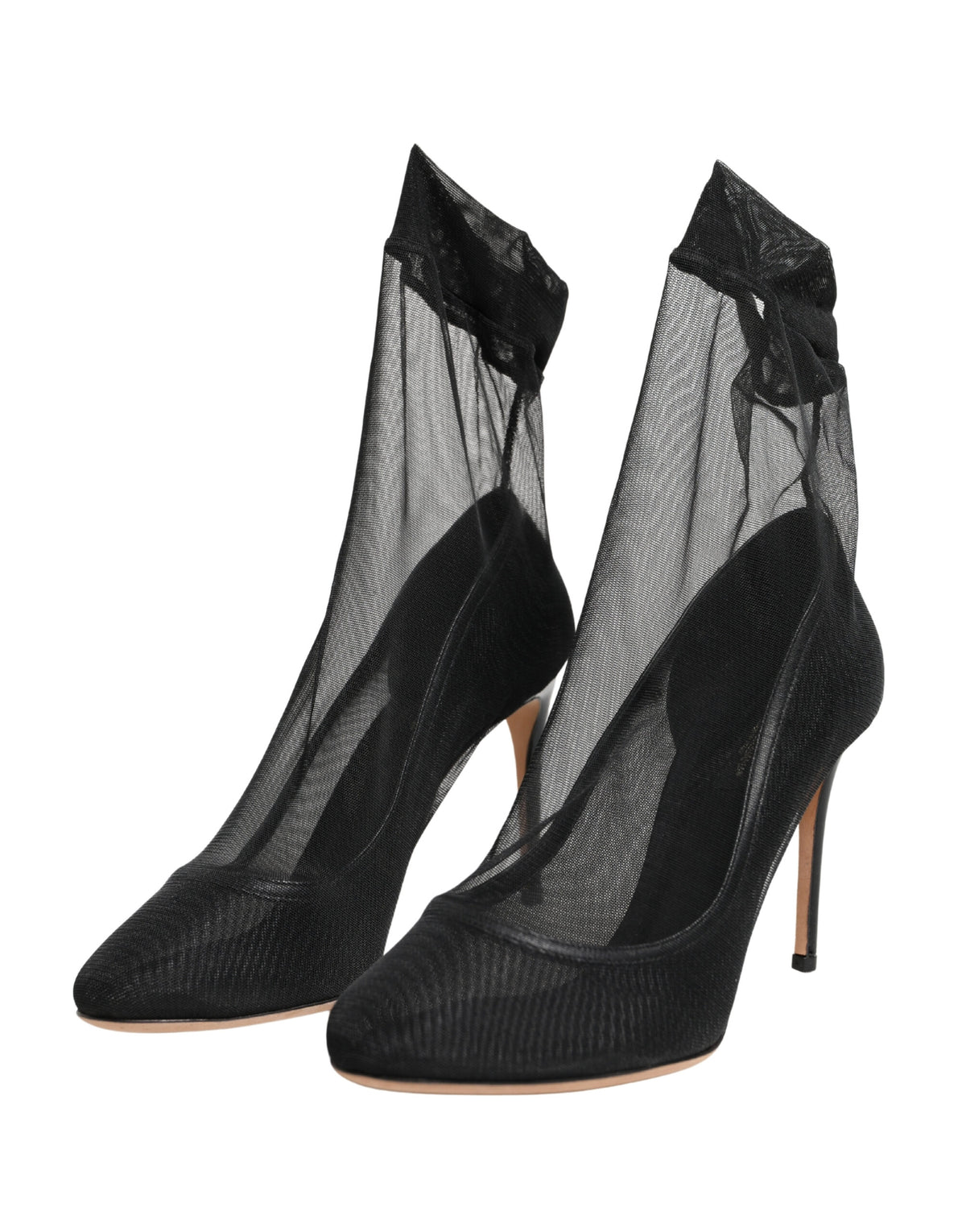 Black Nylon Stretch Mesh Sock Boots Shoes