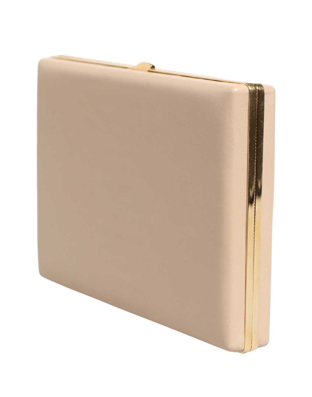 Beige Lambskin Leather Clutch Evening Women Purse Bag