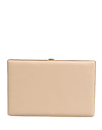 Beige Lambskin Leather Clutch Evening Women Purse Bag