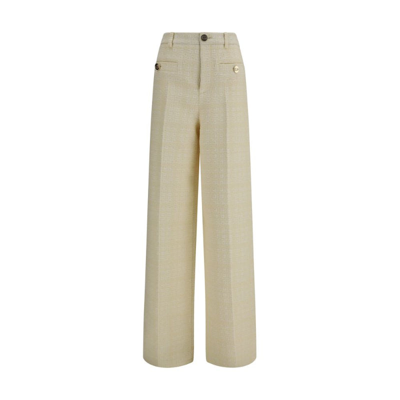 Beige Cotton Dress Pants