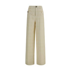 Beige Cotton Dress Pants