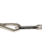 Black Leather Silver Chain Bag Accessory Shoulder Strap