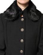 Black Fur Shawl Neck Wrap Cover Collar Scarf
