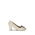 Beige Calf Leather Bos Taurus High Heel Pumps