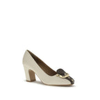 Beige Calf Leather Bos Taurus High Heel Pumps