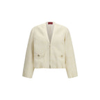 Beige Cotton Full-Length Jacket