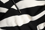 Black White Zebra Print CadyCalf Length Dress