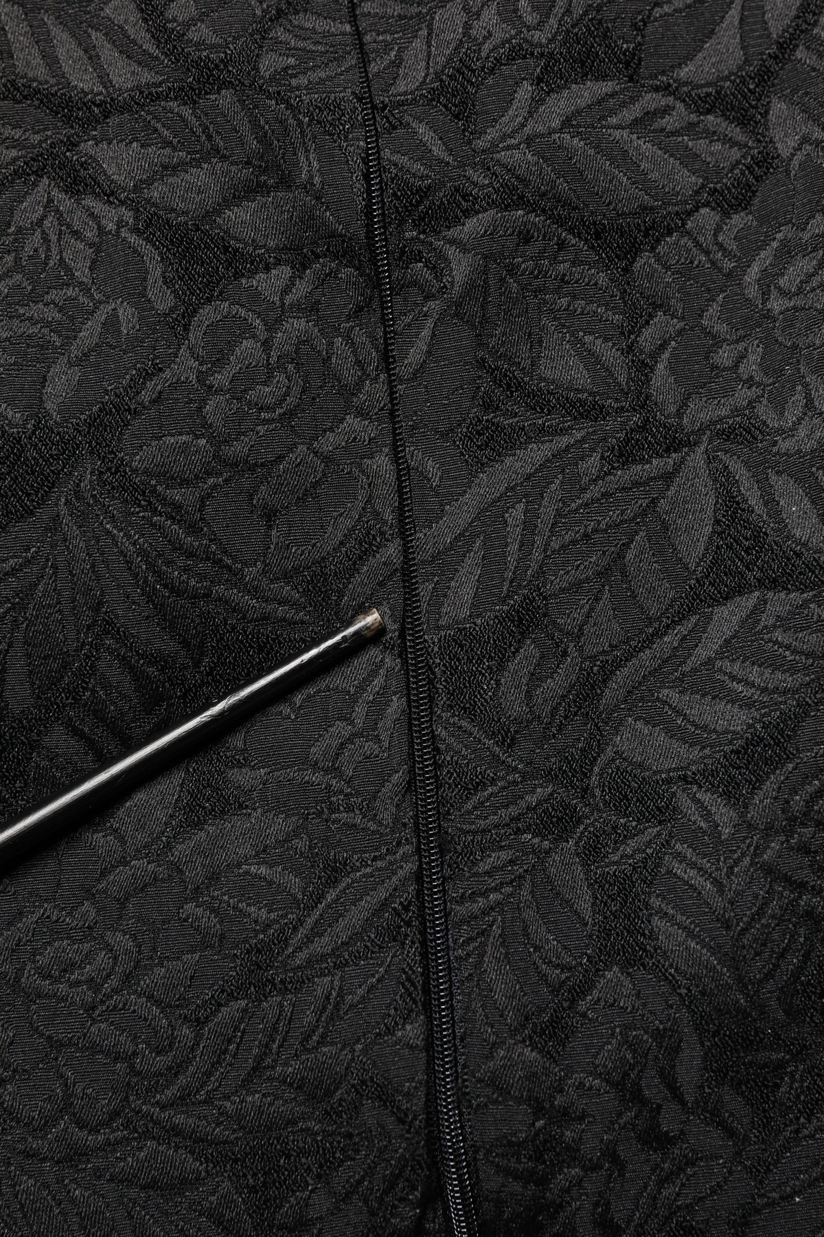Black Floral Brocade Sheath Knee Length Dress