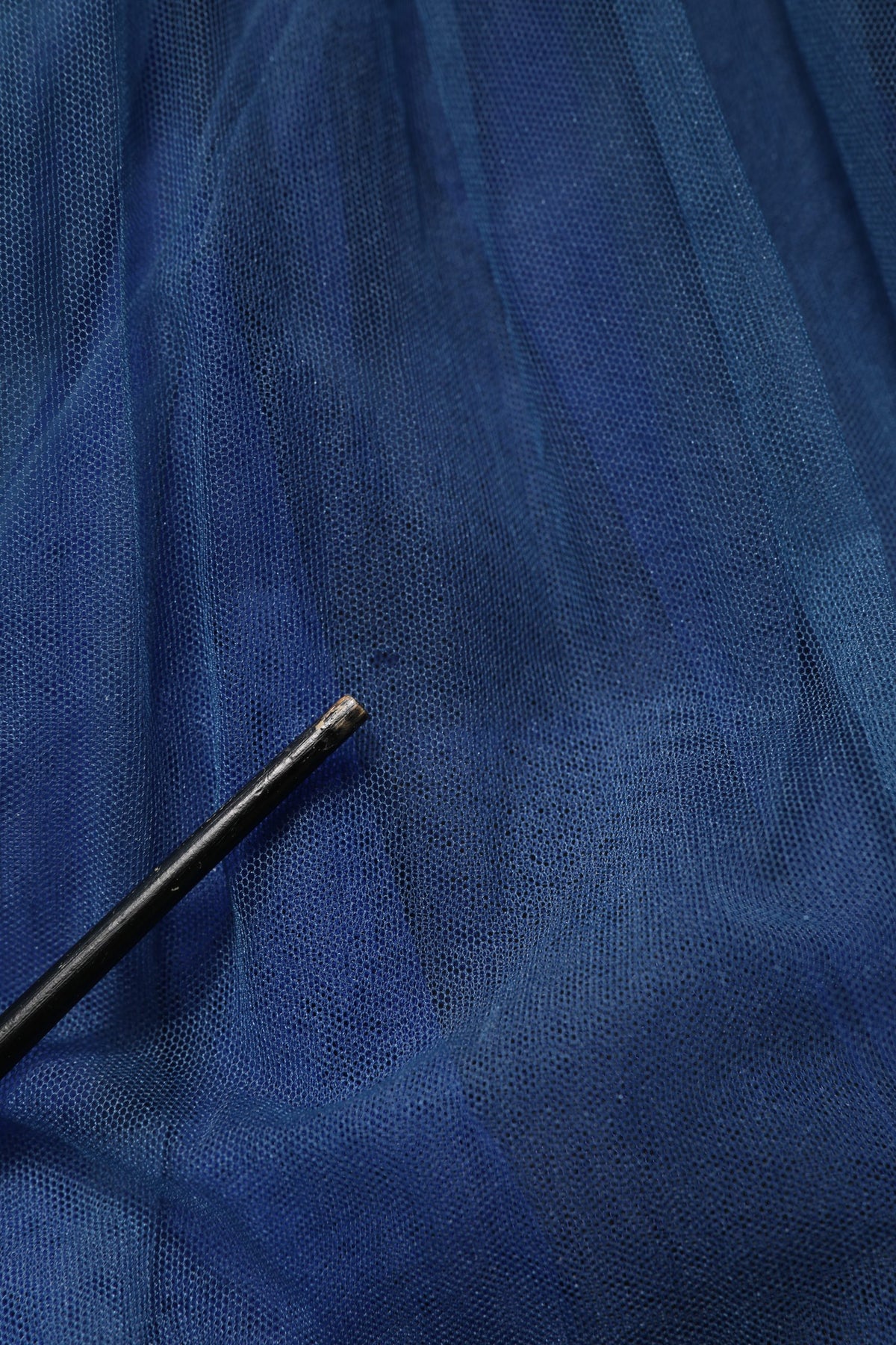 Blue Tulle Midi A-line Sleeveless Dress