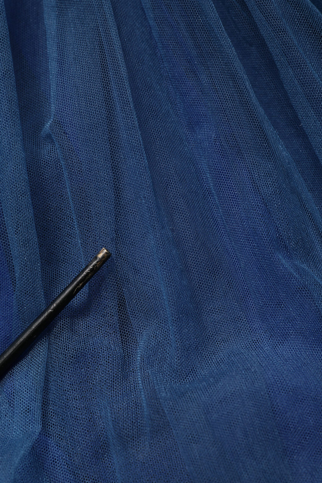 Blue Tulle Midi A-line Sleeveless Dress