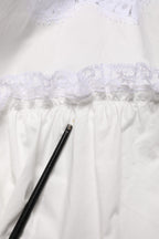 White Cotton Sleeveless Lace Maxi Dress