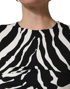 Black White Zebra Cady Calf Length Dress