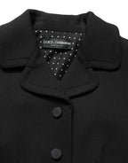 Black Collared Short Sleeves Cropped Blouse Top