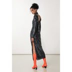 Gold Polyamide Cocktail Dress