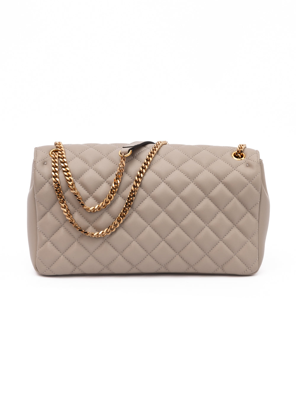 Taupe Quilted Leather Shoulder Strap Bag