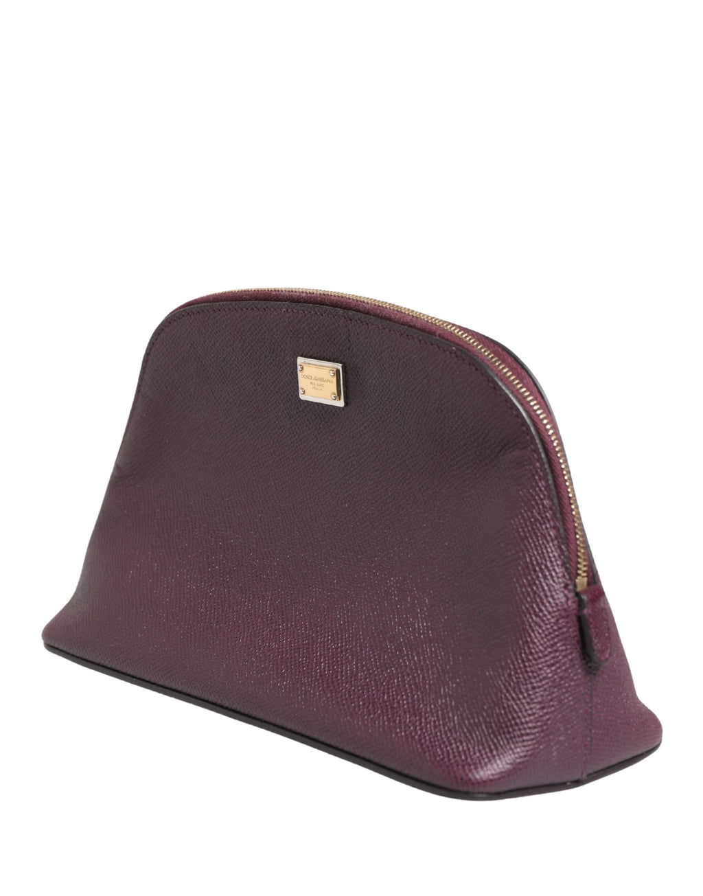 Dark Purple Leather DG Logo Zip Around Hand Purse Wallet