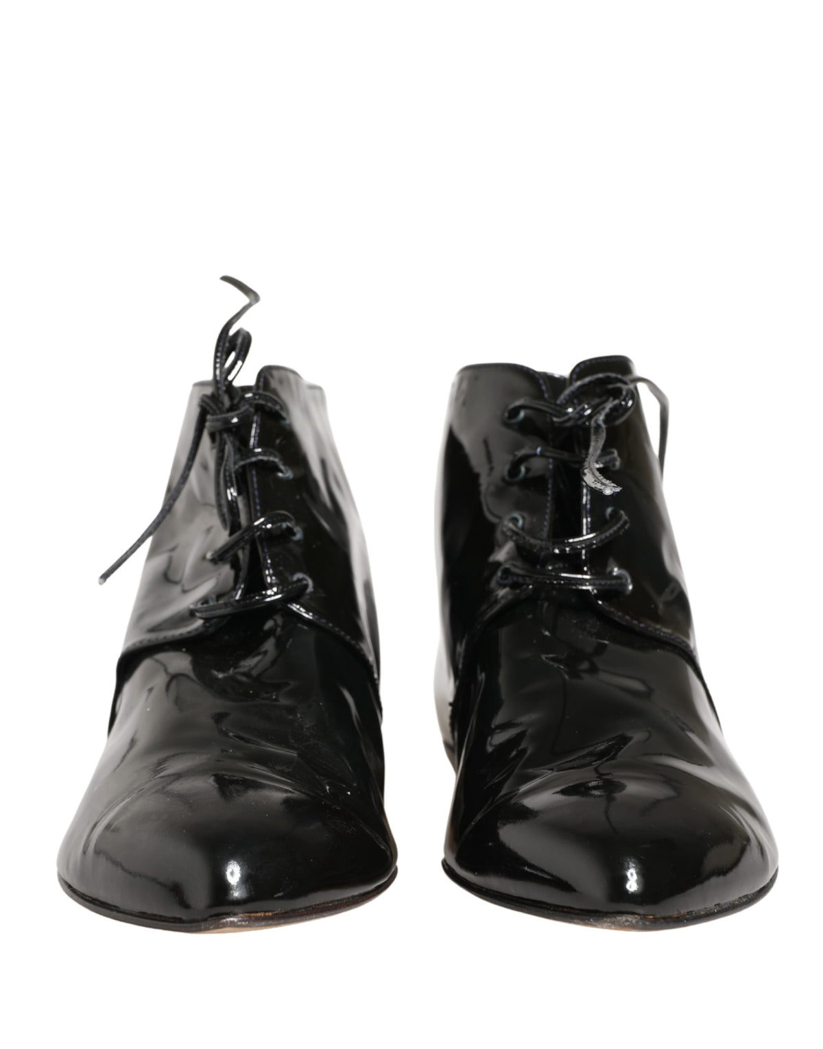 Black Leather AnkleBoots Shoes