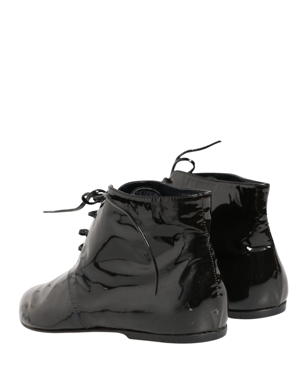 Black Leather AnkleBoots Shoes