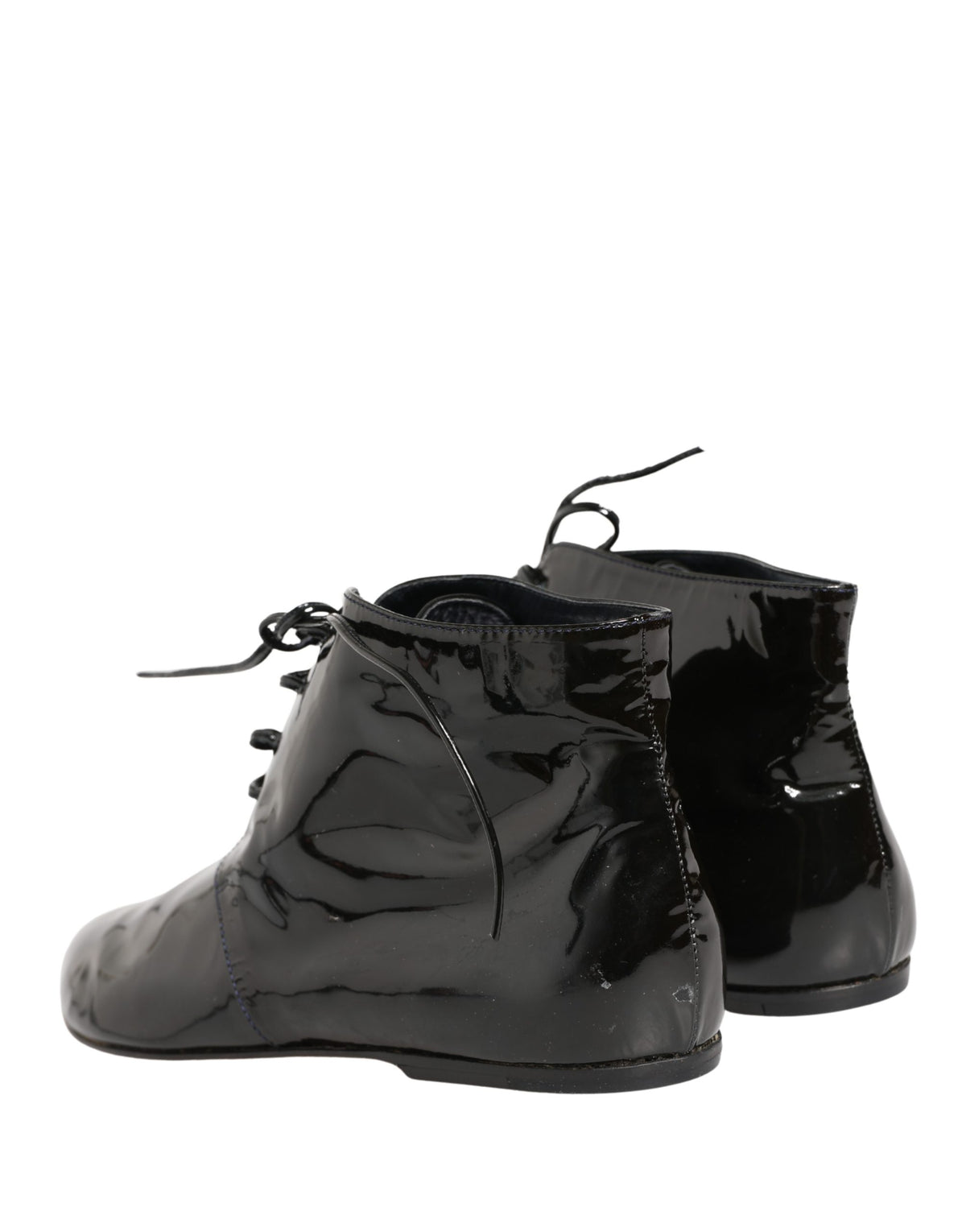 Black Leather AnkleBoots Shoes