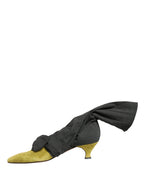 Black Yellow Suede Boots Shoes