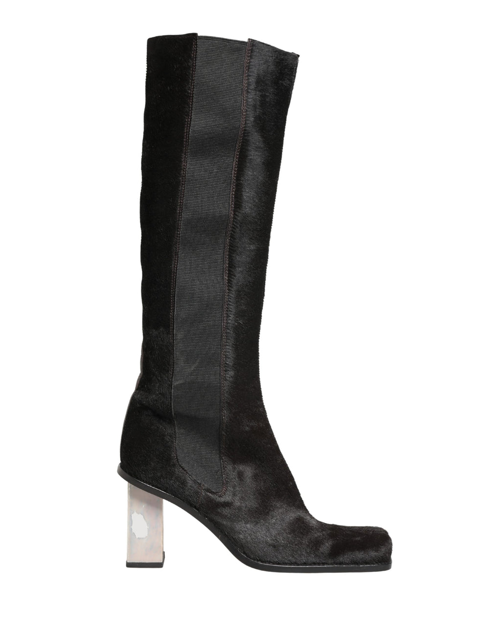 Black Suede Leather Knee High Boots Shoes
