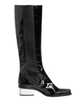 Black Patent Leather Knee High Boots Shoes