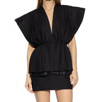 Black Wool Casual Dress