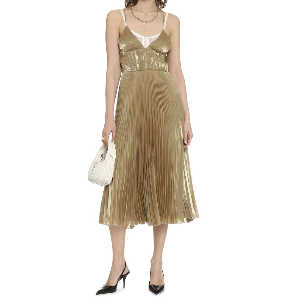 Gold Polyester Casual Dress