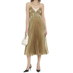 Gold Polyester Casual Dress
