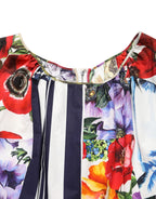Multicolor Patchwork Cotton Poplin Mini Dress