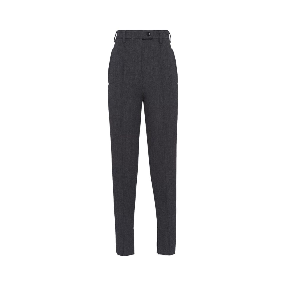 Gray Elastane Pants