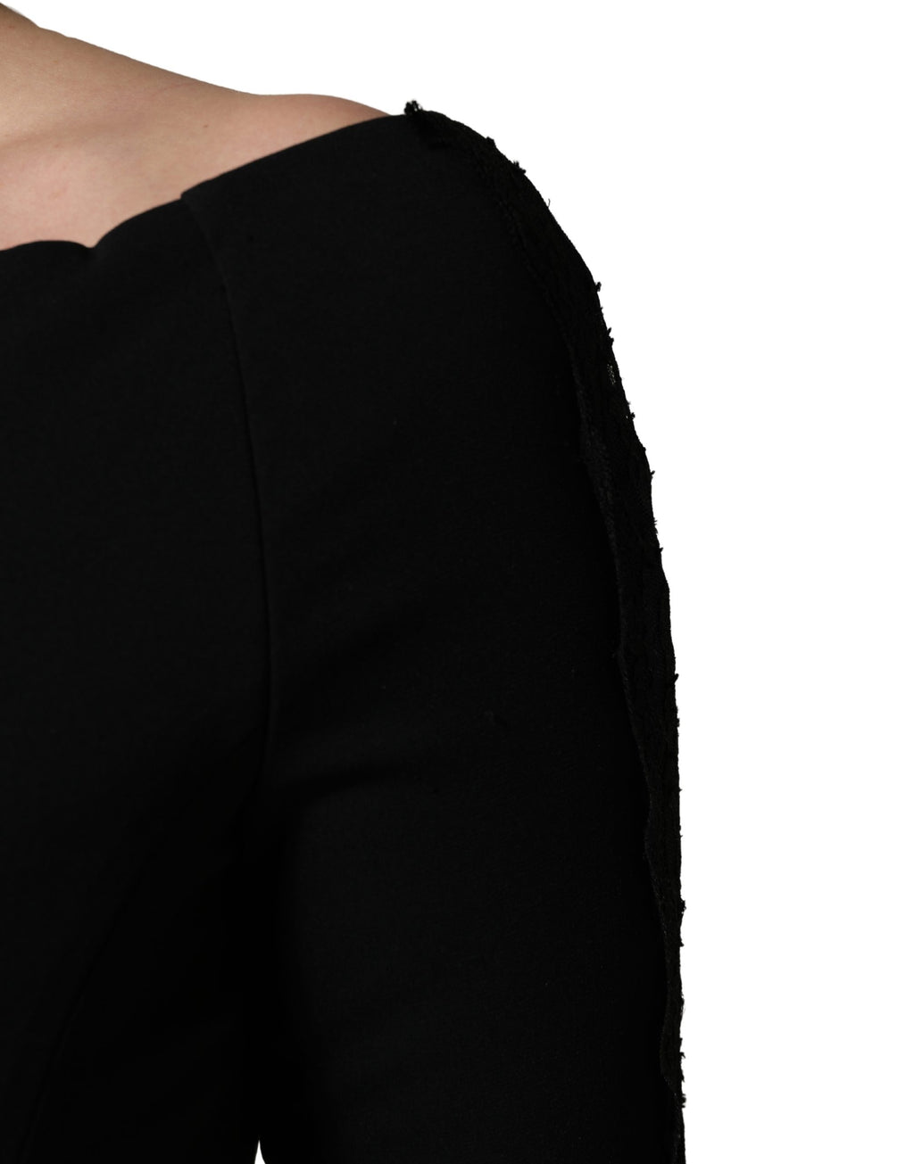 Black Silk Button Bodice Sheath Maxi Dress