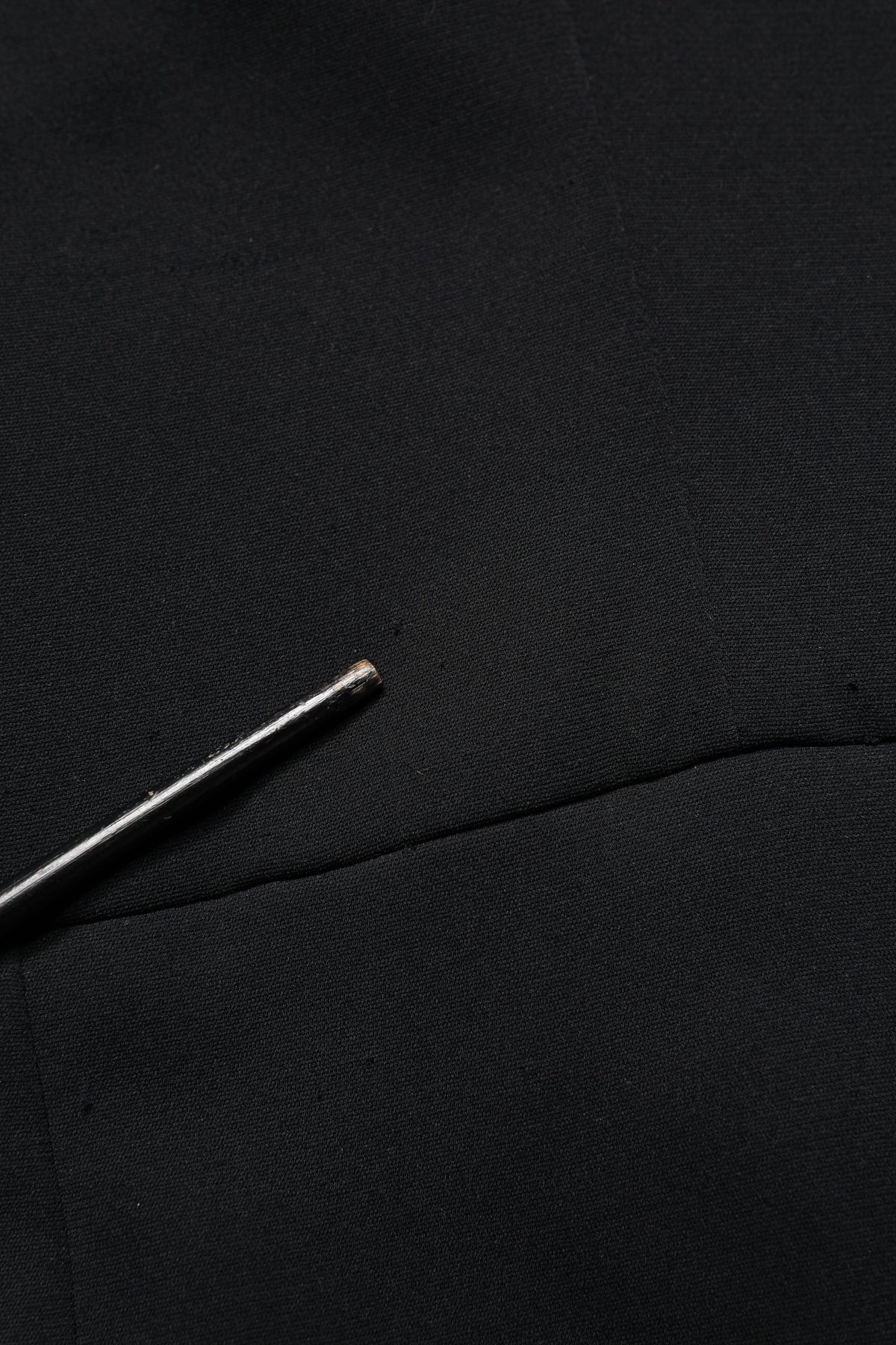 Black Silk Button Bodice Sheath Maxi Dress