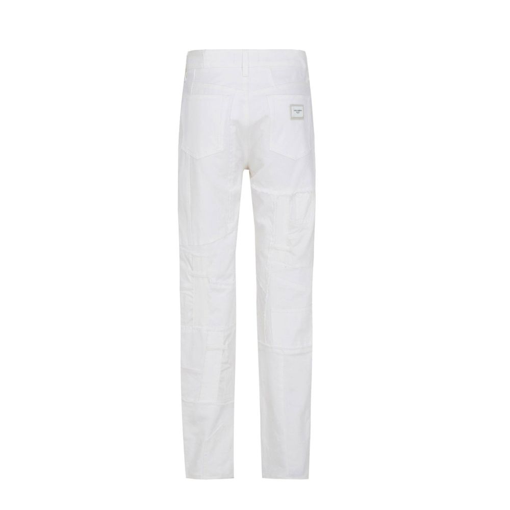 White Cotton Relaxed Fit Jeans