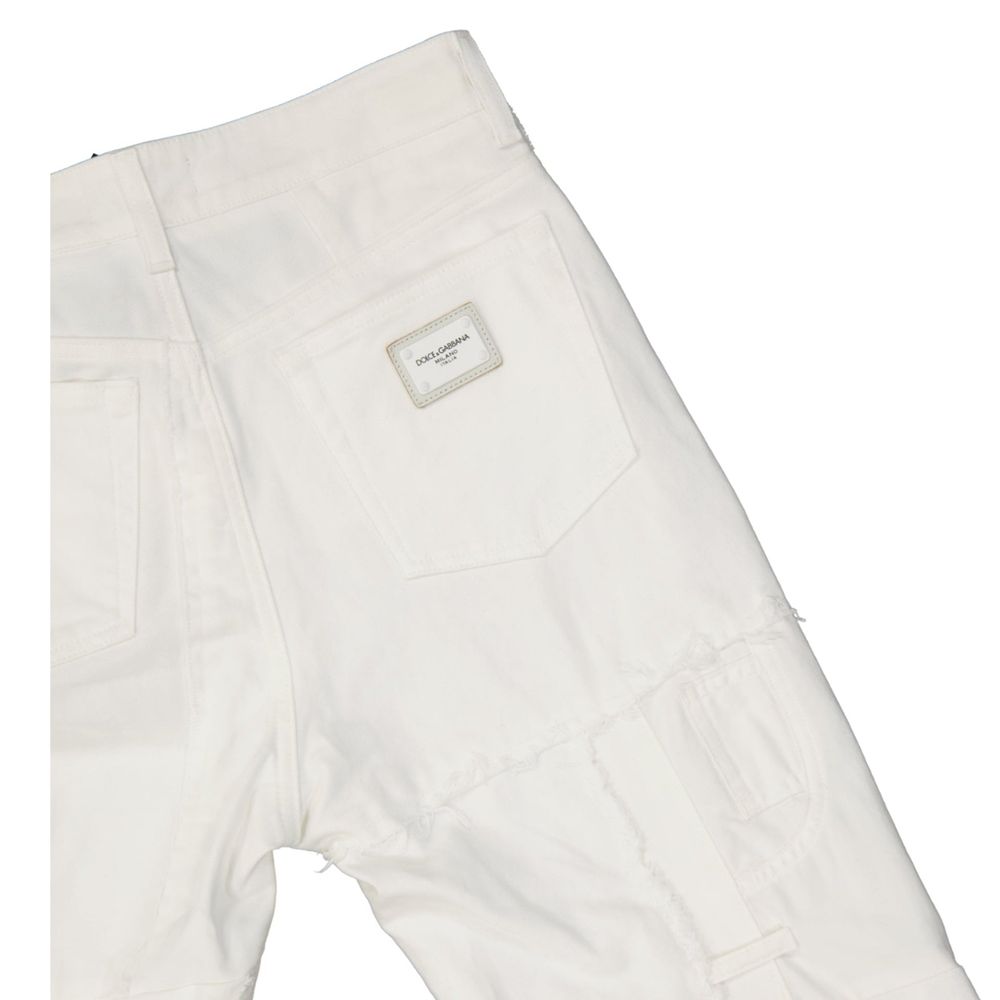 White Cotton Relaxed Fit Jeans
