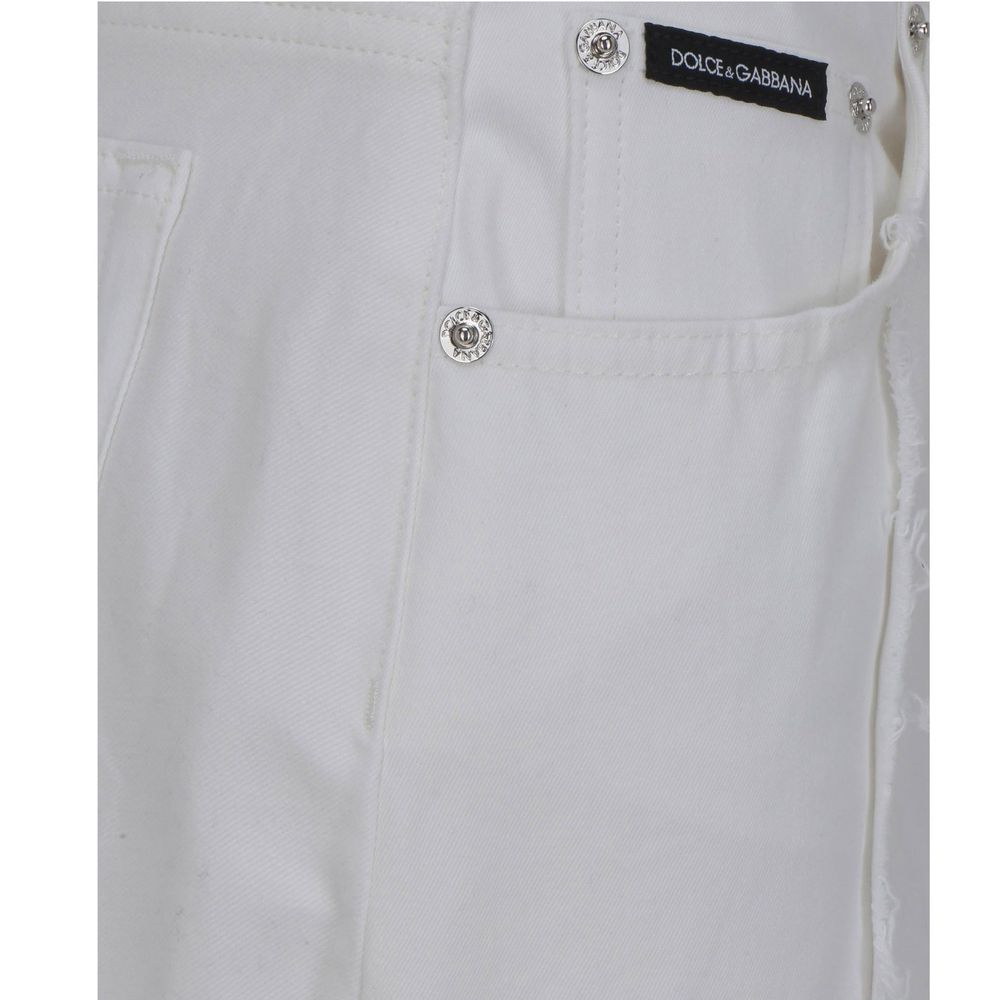 White Cotton Relaxed Fit Jeans