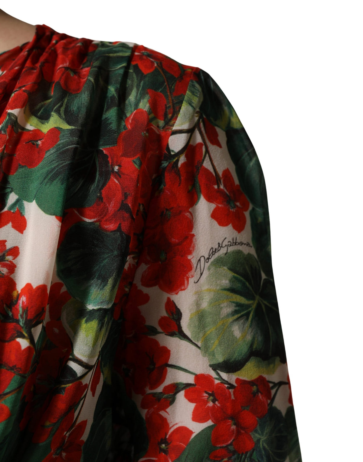 Multicolor Floral Long Sleeves V-neck Dress