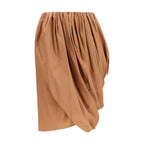 Beige Cotton Midi Skirt