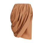 Beige Cotton Midi Skirt