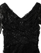 Black Sequinned Mermaid Evening Gown Dress