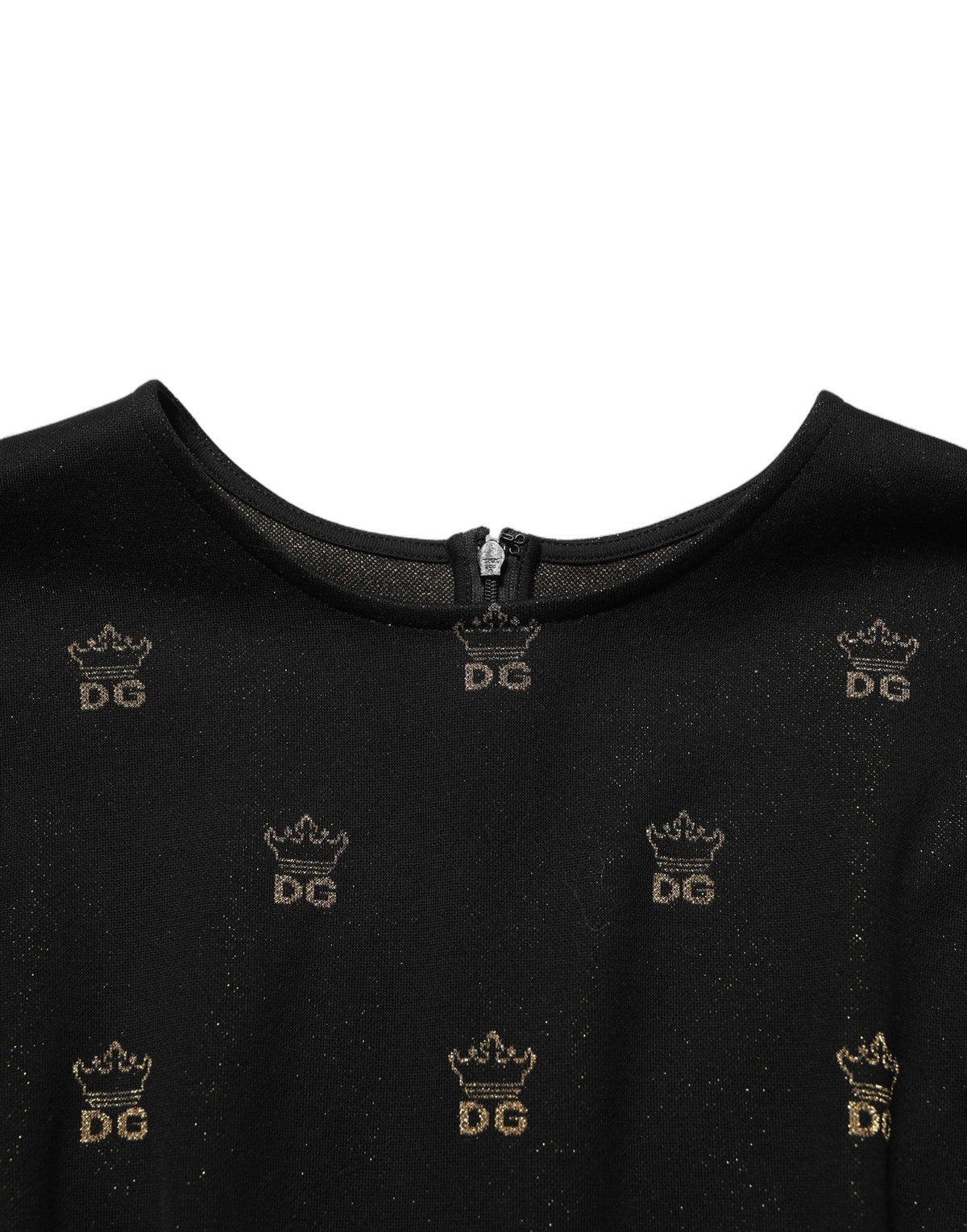 Black DG Crown Short-Sleeve Sheath Dress