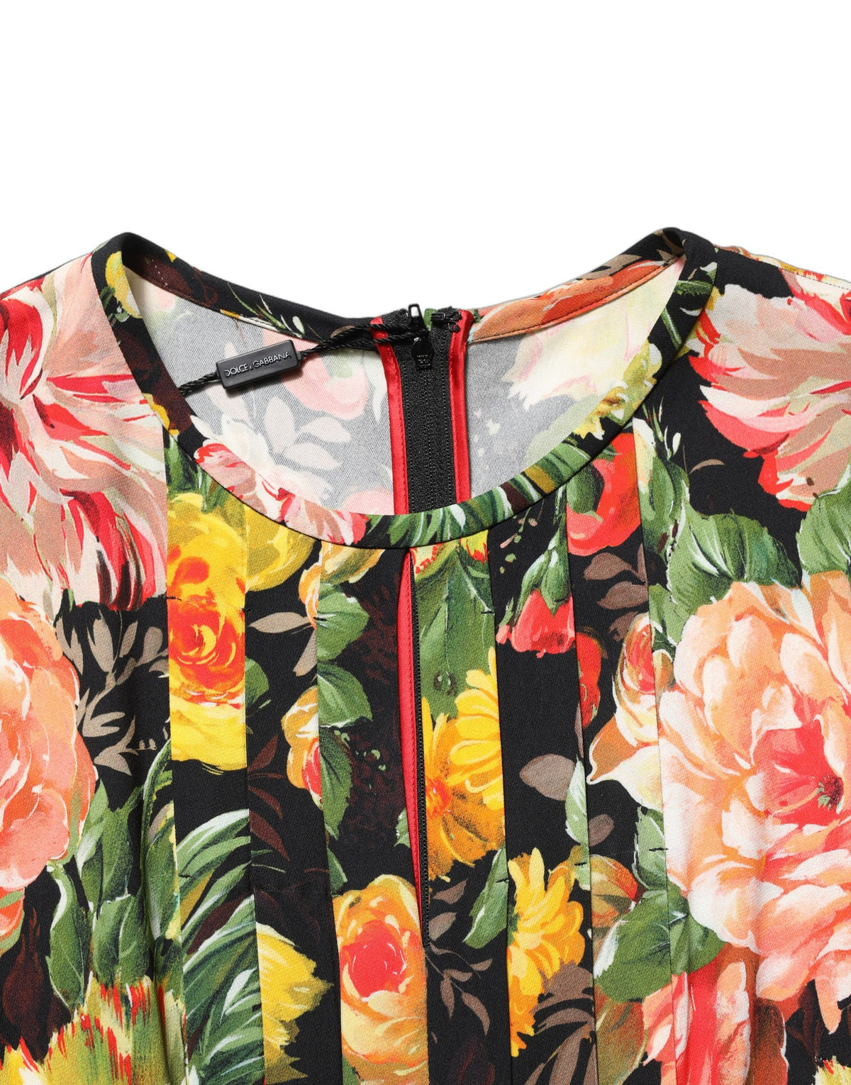 Multicolor Floral Print LongSleeve Midi Dress